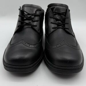 Orthofeet Moreno Mens Sz 11.5 2E WIDE Black Leather Wingtip Comfort shoes